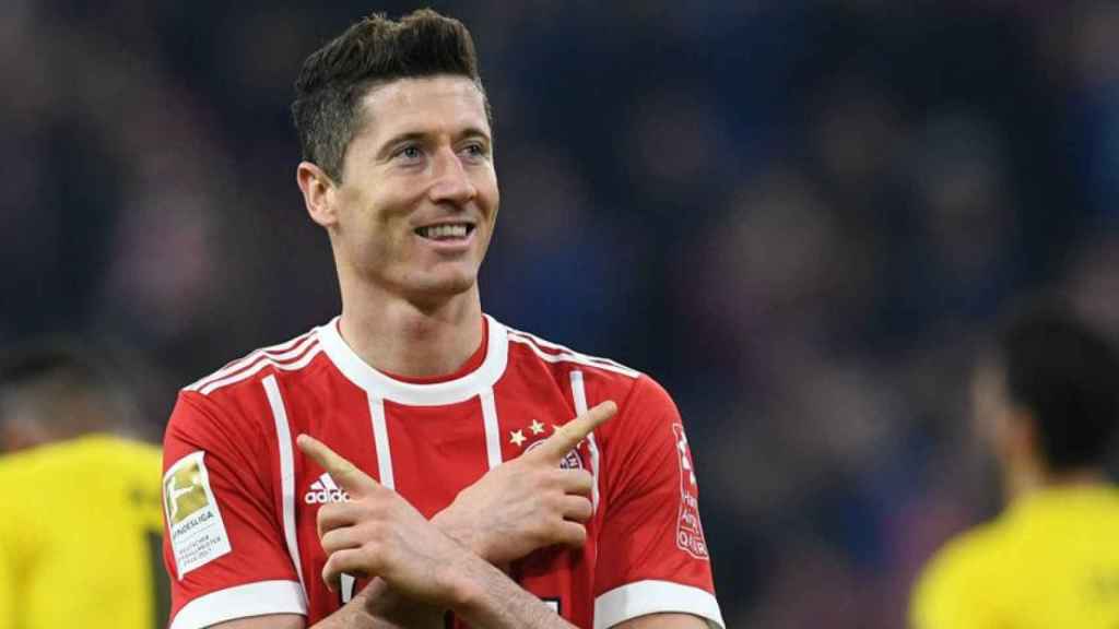 Lewandowski celebra un gol con el Bayern de Múnich / EFE