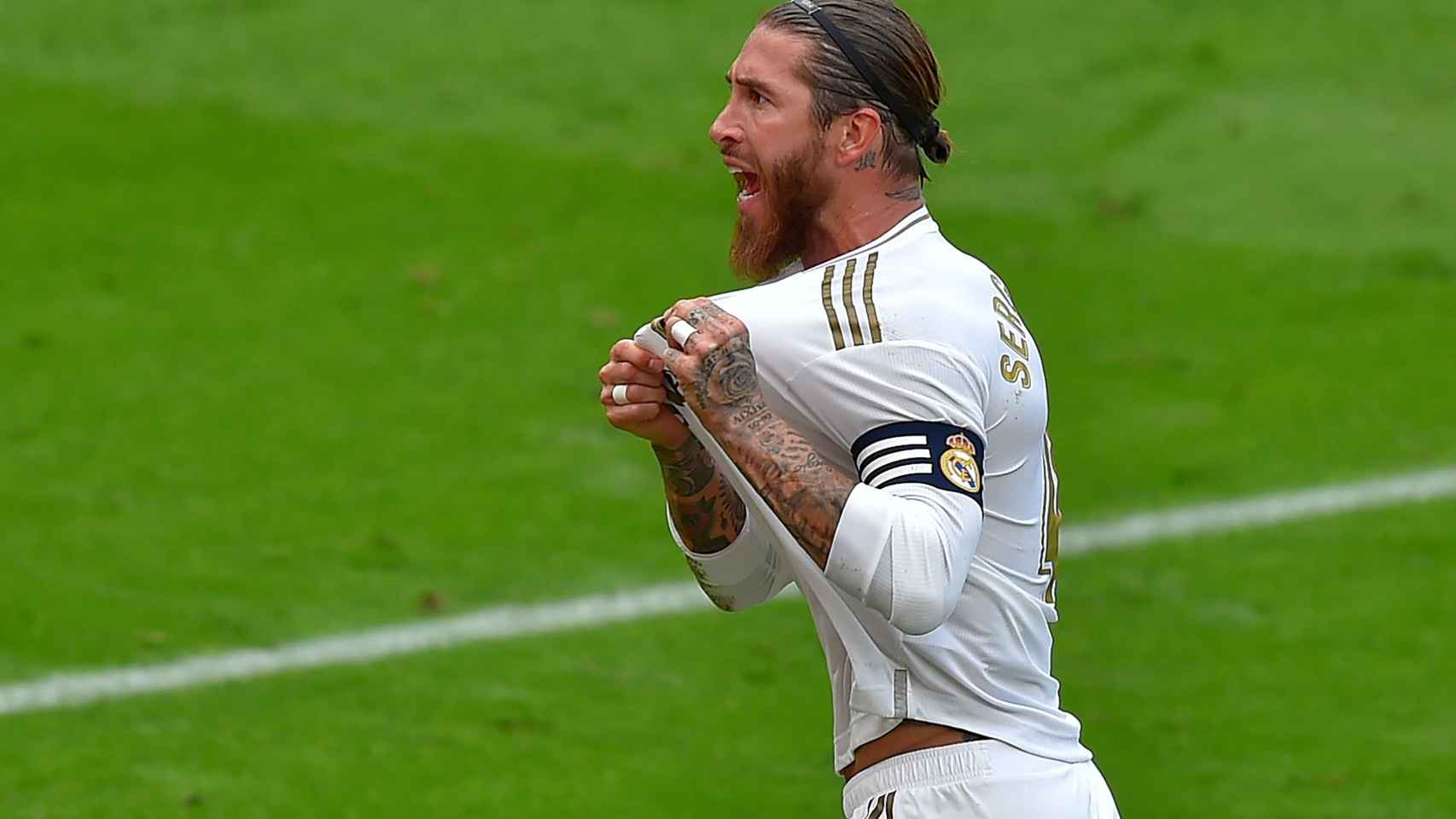 Sergio Ramos, celebrando su gol ante el Athletic | RM