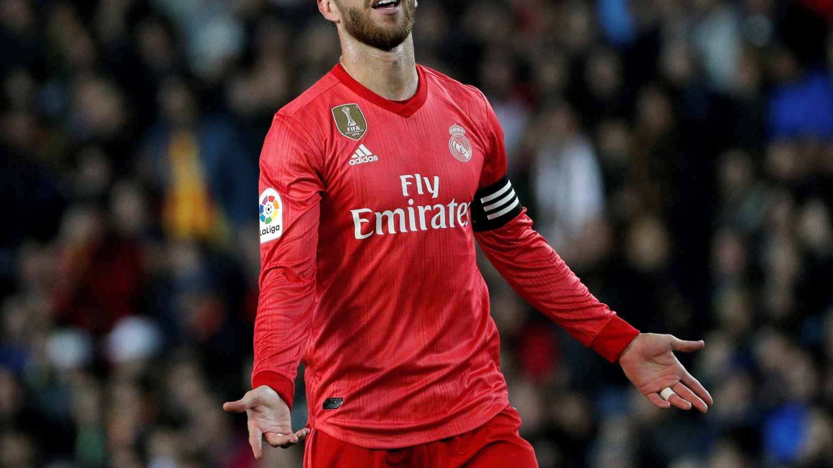 Sergio Ramos lamenta una ocasión fallada del Real Madrid / EFE