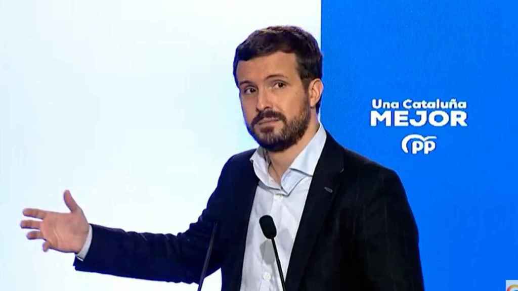 Pablo Casado, expresidente del PP, en campaña por el 14F