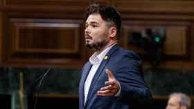 El diputado de ERC, Gabriel Rufián, durante su intervención en el Congreso / EP