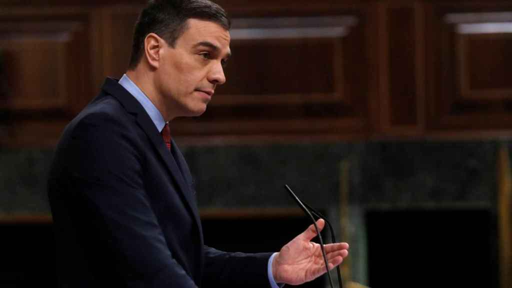 El presidente del Gobierno, Pedro Sánchez, en el Congreso, en el debate sobre la prórroga del estado de alarma / EP