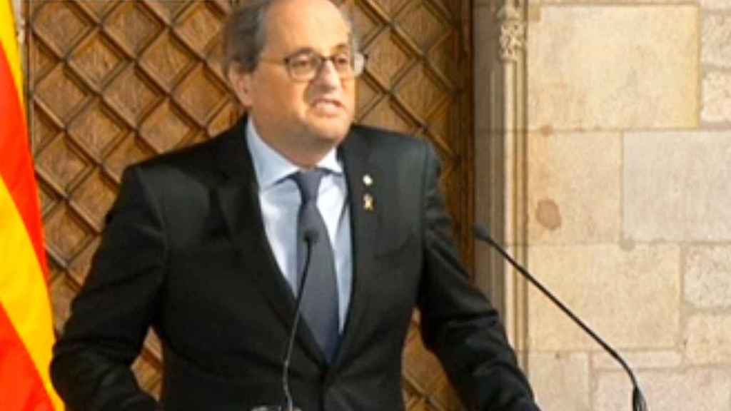 Quim Torra, 'president' de la Generalitat de Cataluña, tras reunirse con Pedro Sánchez / CG