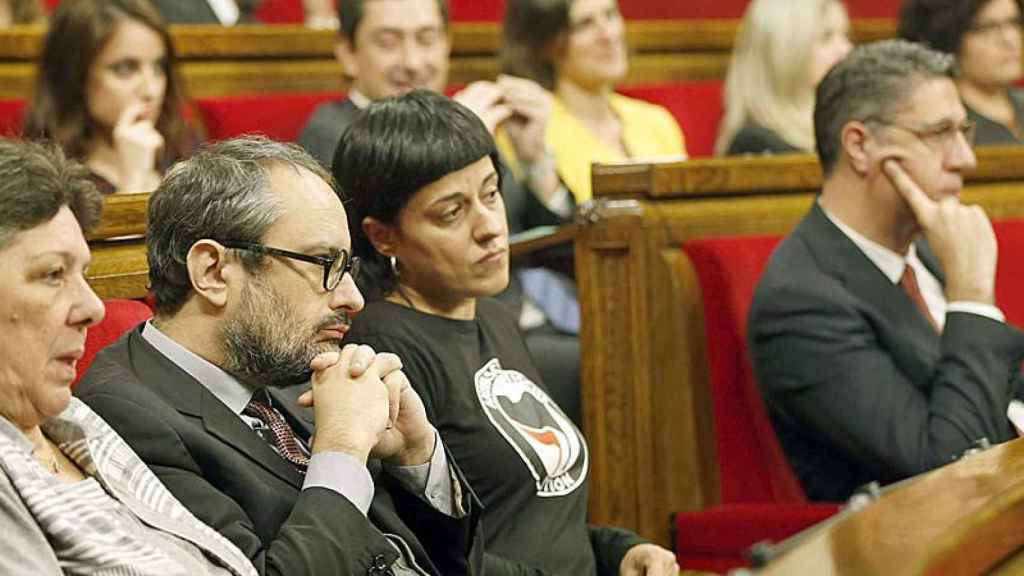 Los líderes de la CUP y del PP en el Parlament, Antonio Baños y Xavier García Albiol, respectivamente