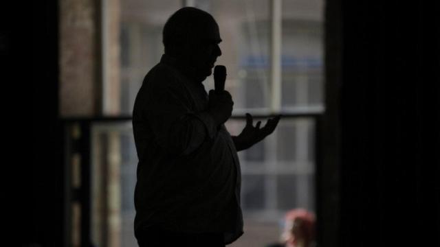 El candidato del Catalunya sí que es pot al 27S, Lluís Rabell, en un acto de la candidatura.