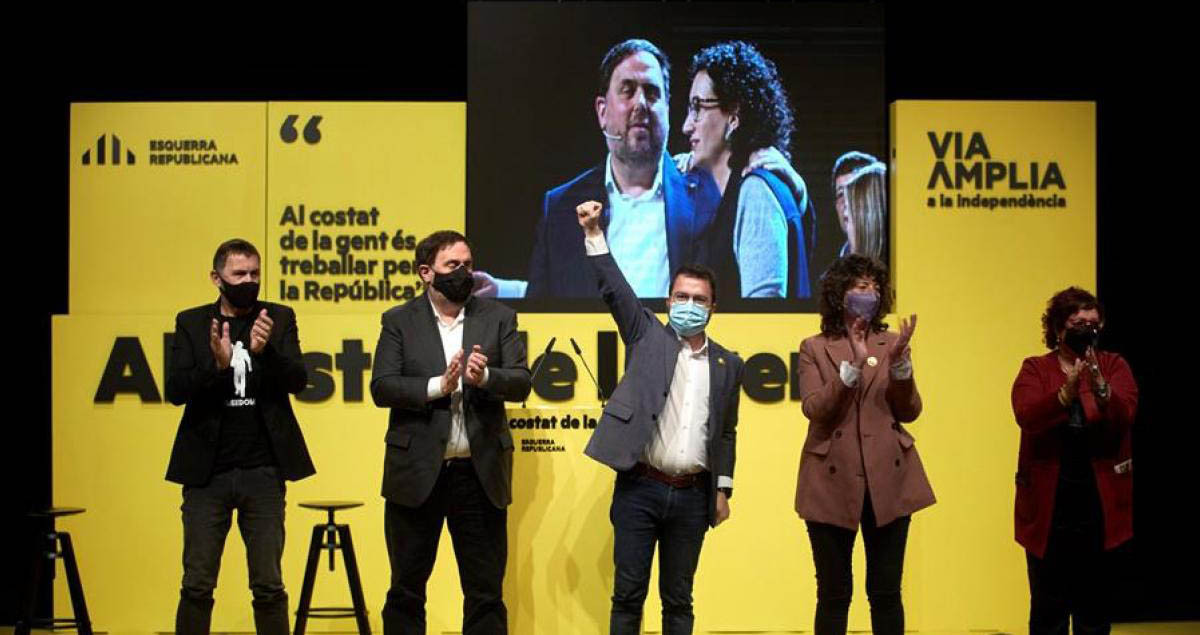 Acto de campaña de ERC para las elecciones autonómicas de 2021 / EFE