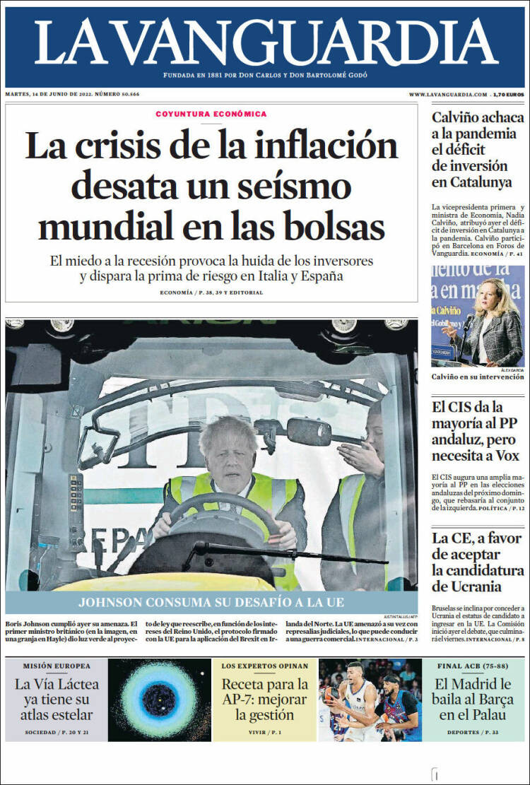 Portada de 'La Vanguardia' del 14 de junio / KIOSKO.NET