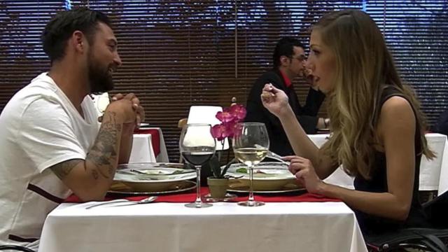 Cristian y Cristina durante su primera cita en 'First Dates' / CUATRO