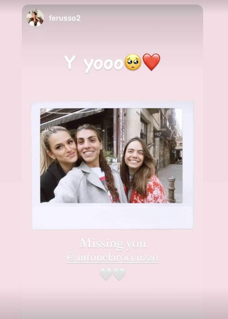 Antonella Roccuzzo extraña a sus amigas