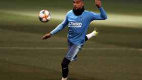 Una foto de Kevin-Prince Boateng en su primer entrenamiento con el Barça / FCB