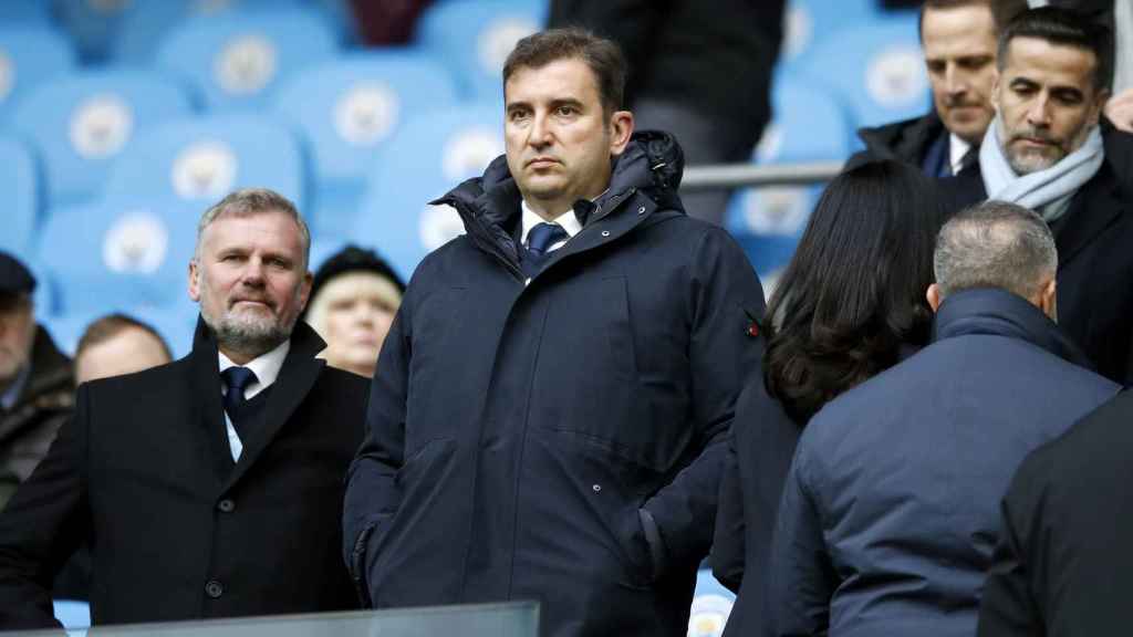 Ferran Soriano en un partido del Manchester City / EFE