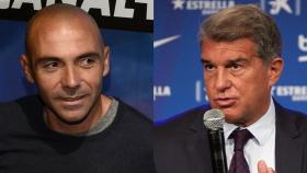 Iván de la Peña y Joan Laporta, en un fotomontaje / CULEMANÍA