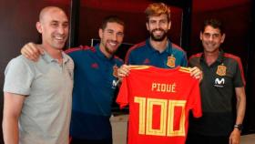 Luis Rubiales, Sergio Ramos, Gerard Piqué y Fernando Hierro / RFEF