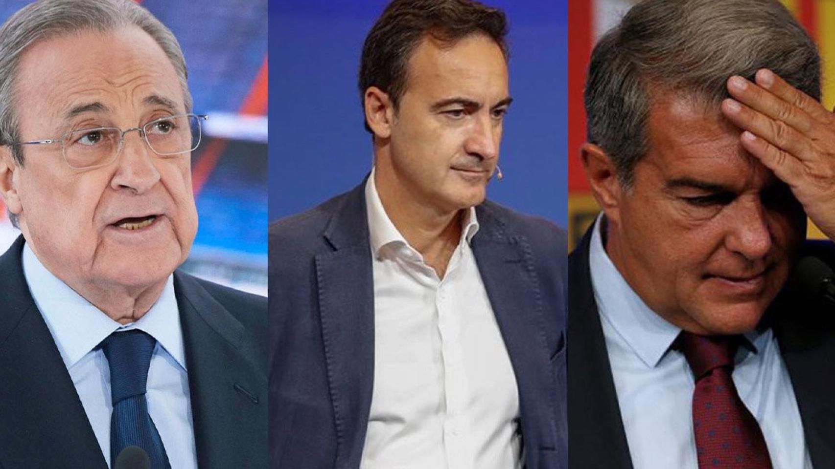 Florentino Pérez, Ferran Reverter y Joan Laporta / CM