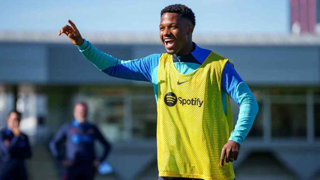 Ansu Fati durante un entrenamiento / FCB