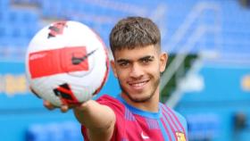 Abde, en su presentación como jugador del Barça B / FCB