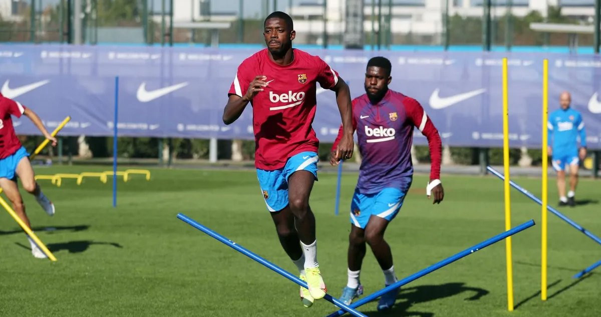 Dembelé, en uno de los recientes entrenamientos del Barça / FCB
