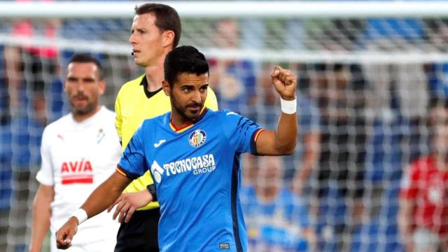 Ángel Rodríguez celebra un gol con el Getafe / EFE