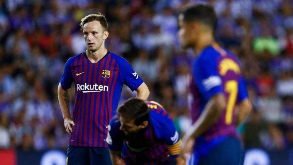 Una foto de Ivan Rakitic, Leo Messi y Philippe Coutinho durante un partido del Barça / Twitter