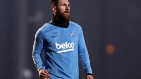 Una foto de Leo Messi en un entrenamiento del Barça / FCB