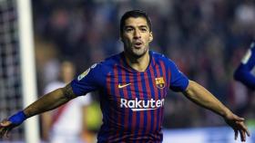Luis Suárez celebra un gol con el Barça / EFE