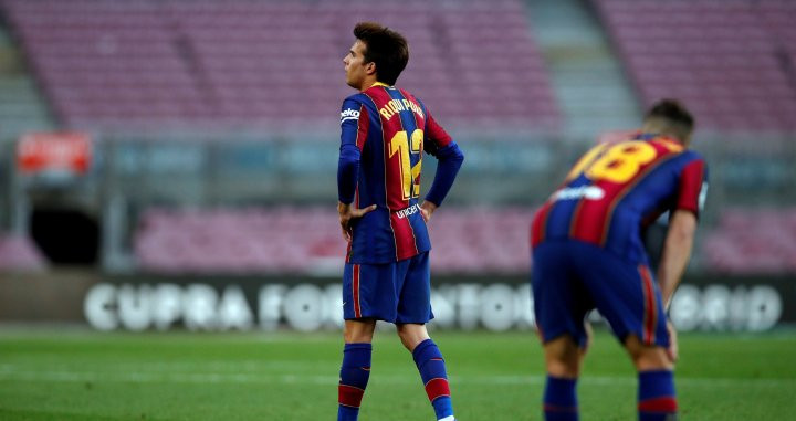 Riqui Puig lamentando el segundo gol del Celta / EFE