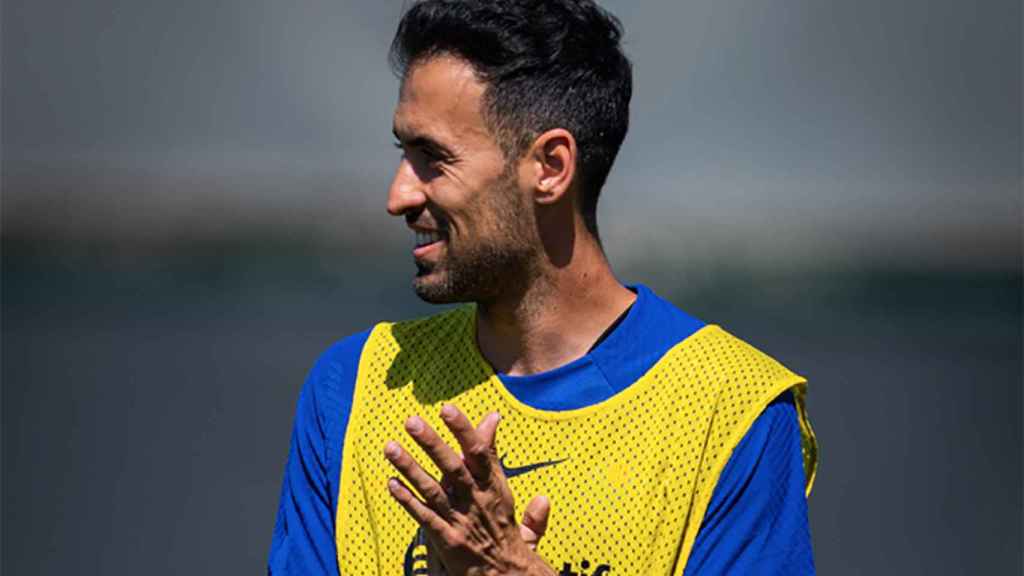 Sergio Busquets, durante un entrenamiento con el FC Barcelona / FCB