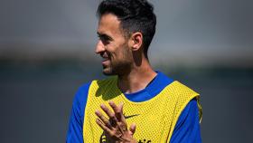Sergio Busquets, durante un entrenamiento con el FC Barcelona / FCB