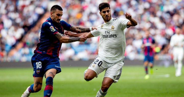 Una foto de Marco Asensio durante el partido frente al Levante / EFE