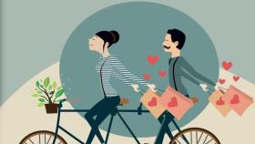 Ilustración del Ayuntamiento de Vitoria Gasteiz para fomentar el uso de la bicicleta