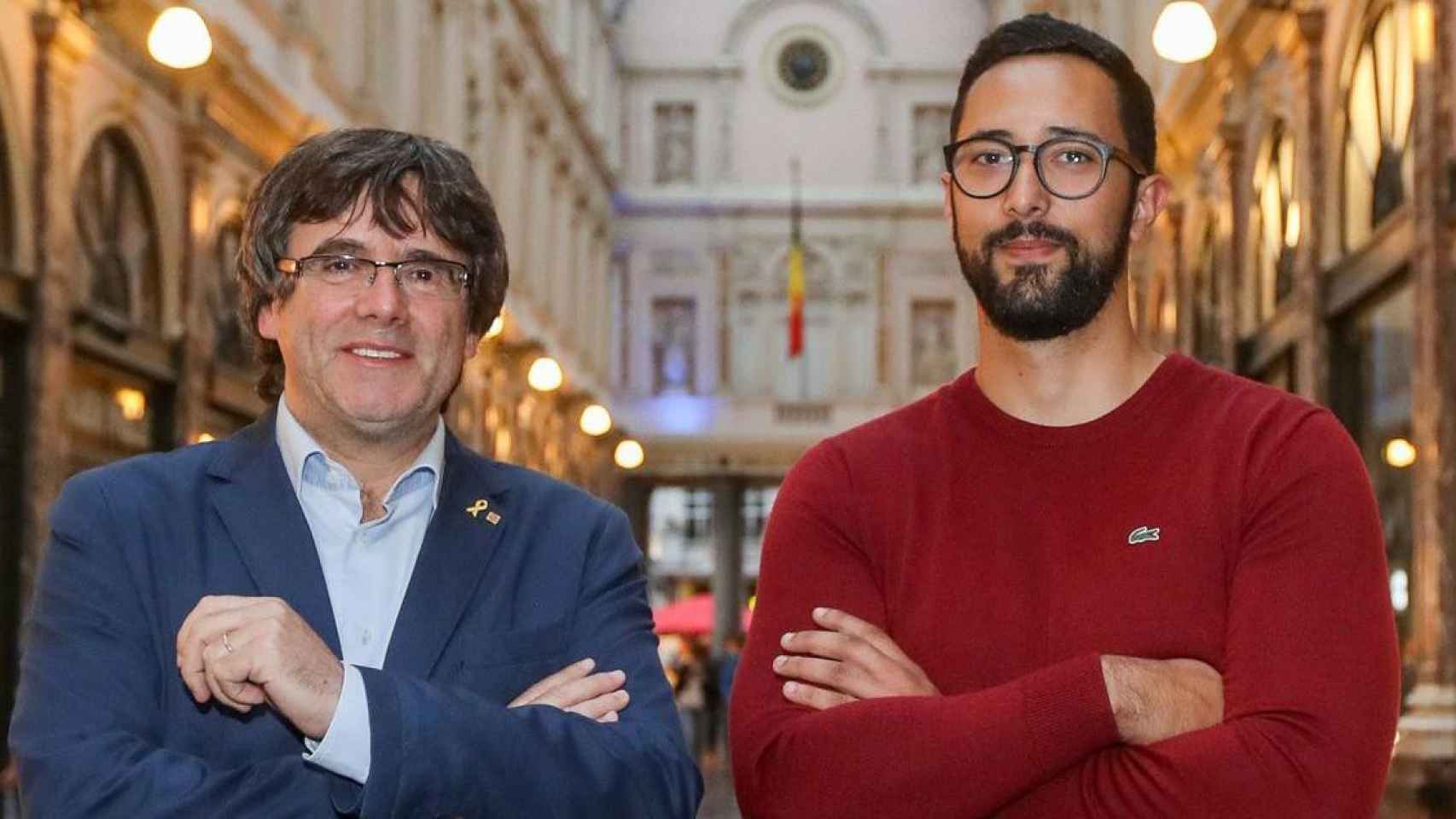 Carles Puigdemont (i) y Valtònyc (d) en el estreno de una película en Bruselas / EFE