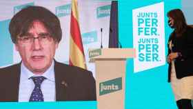 Carles Puigdemont desde Bruselas y Laura Borràs desde Barcelona valoran los resultados electorales del 14F / EUROPA PRESS