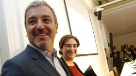 Jaume Collboni (PSC) y Ada Colau (BComú) en la presentación del pacto de gobierno / EFE