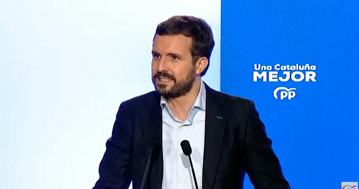 Pablo Casado, líder del PP, en L'Hospitalet
