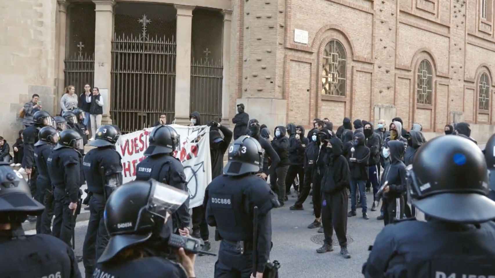 La última contramanifestación okupa el pasado martes en la Bonanova / CG