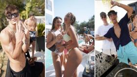 Tres momentos de la anterior fiesta pija Shark en Sitges (Barcelona), el 27 de junio / CG