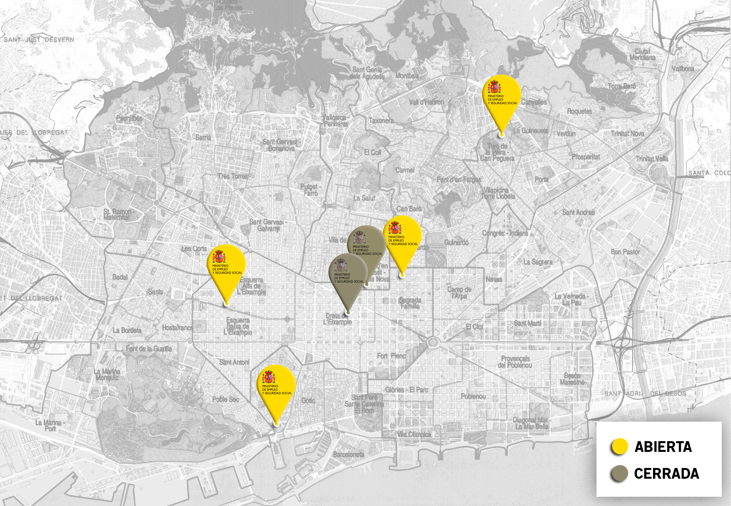 Oficinas de la Seguridad Social en Barcelona