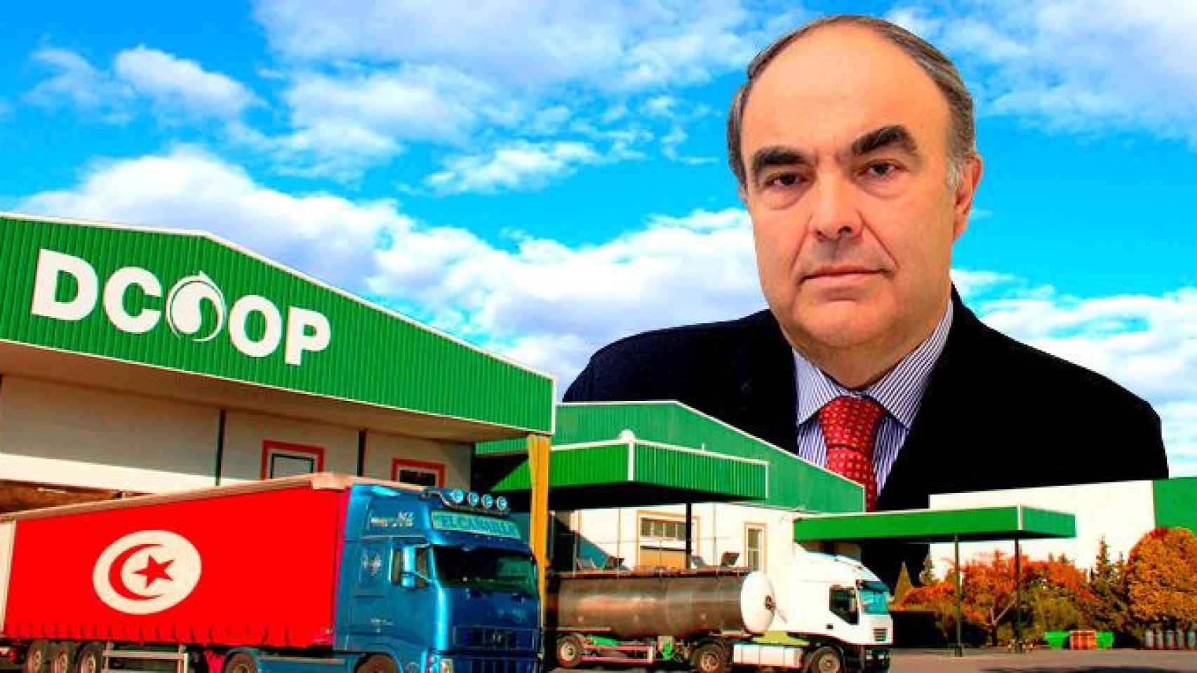 Antonio Luque, presidente de la cooperativa alimentaria Dcoop, en uno de sus almacenes / FOTOMONTAJE DE CG