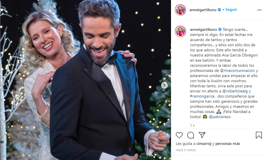 Mensaje de Anne Igartiburu con Roberto Leal / INSTAGRAM