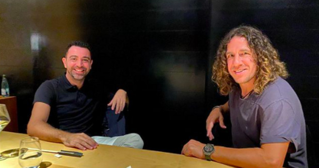 El reencuentro de Xavi Hernández y Carles Puyol / REDES