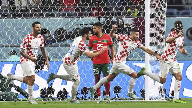 Croacia festeja el gol de Gvardiol durante el encuentro ante Marruecos / EFE