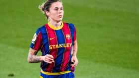 Mapi León en un partido con el Barça Femenino / FCB