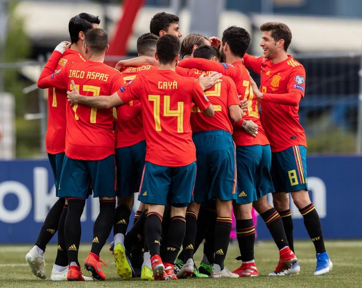 La selección española celebra uno de los goles anotados ante Islas Feroe TWITTER