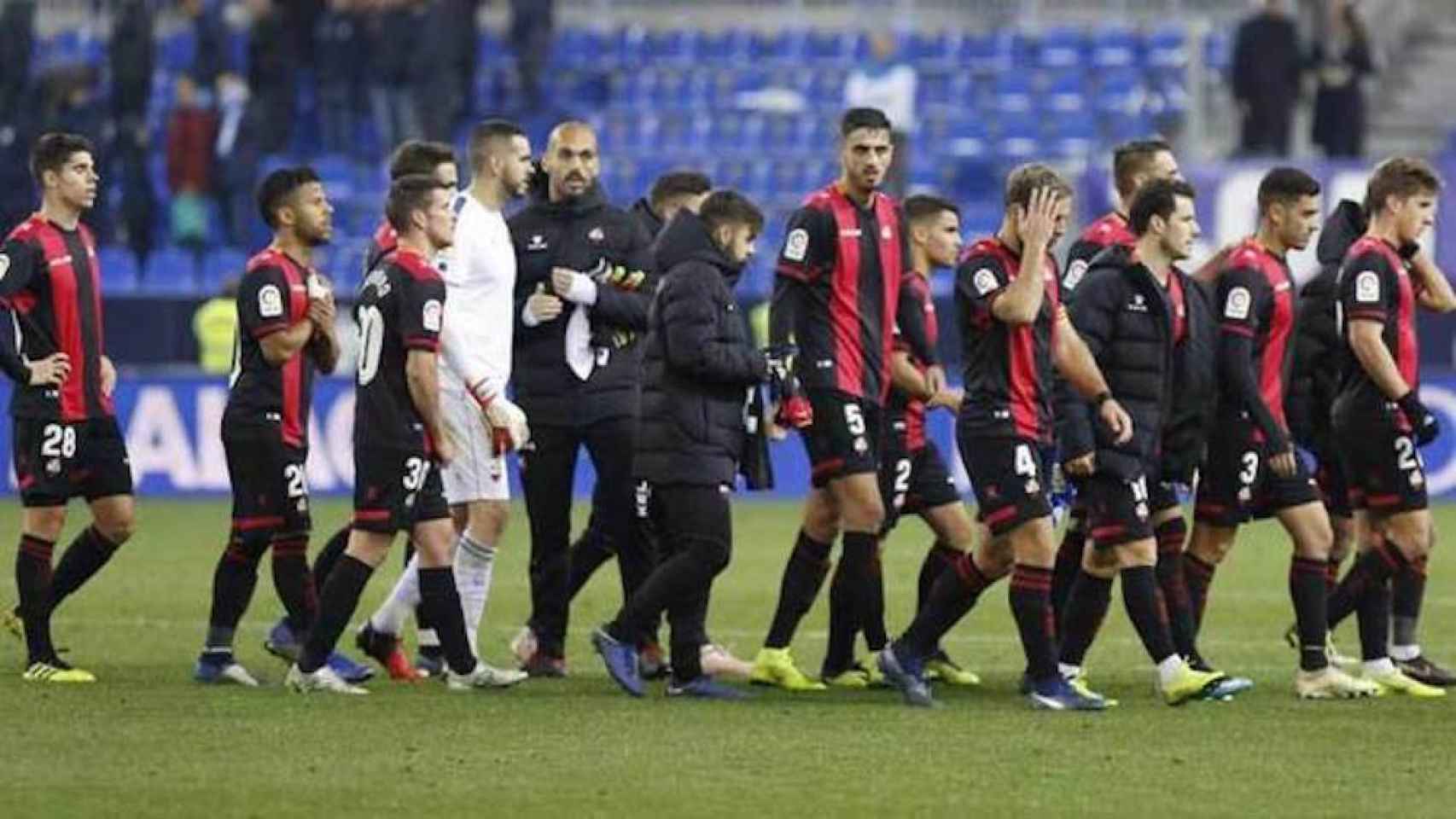 Una foto de los jugadores del Reus al finalizar un encuentro