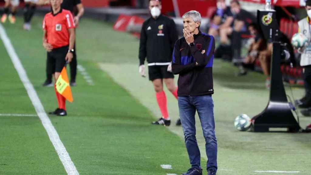 Quique Setién durante un partido /FCB