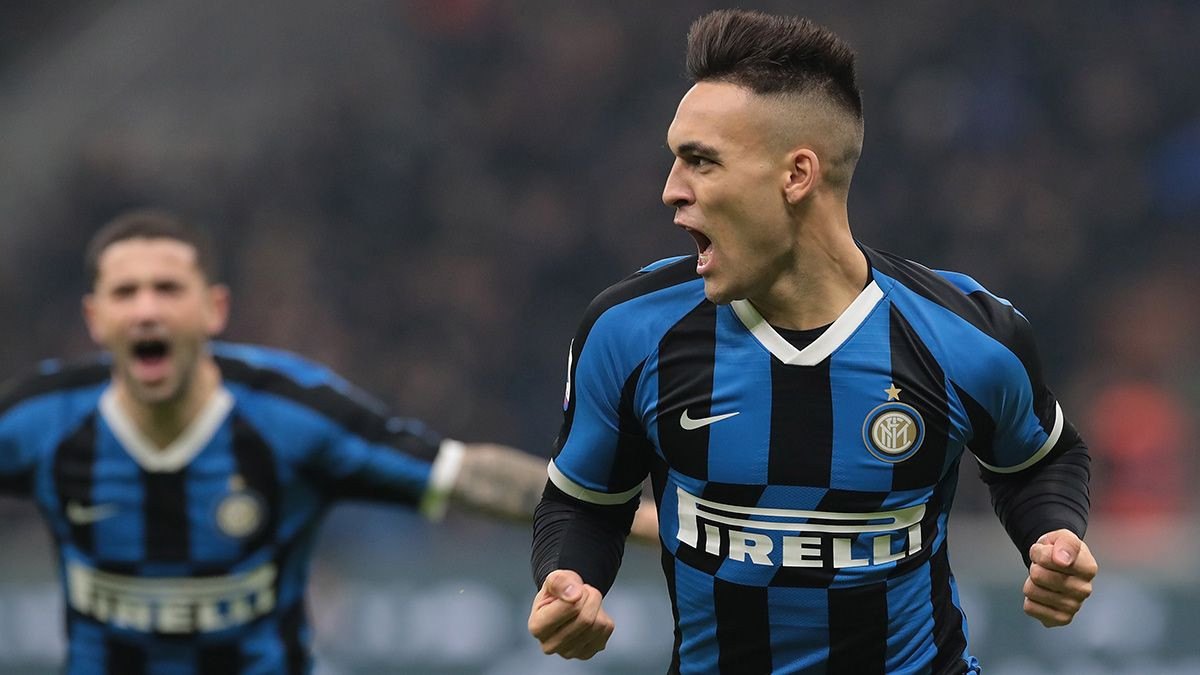 Lautaro Martínez celebrando un gol con el Inter de Milán / EFE