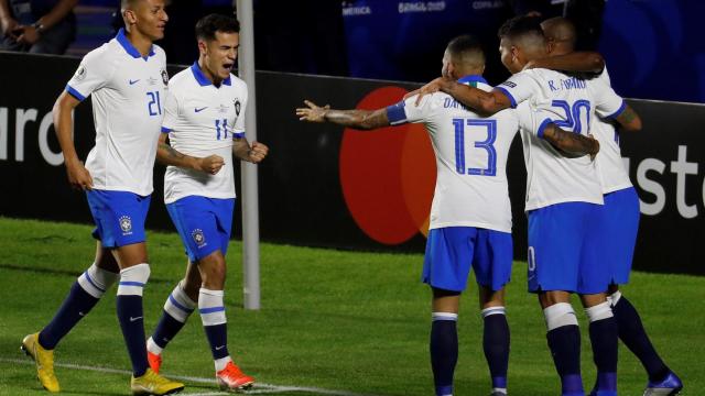 Coutinho celebrando uno de sus goles con Brasil / EFE