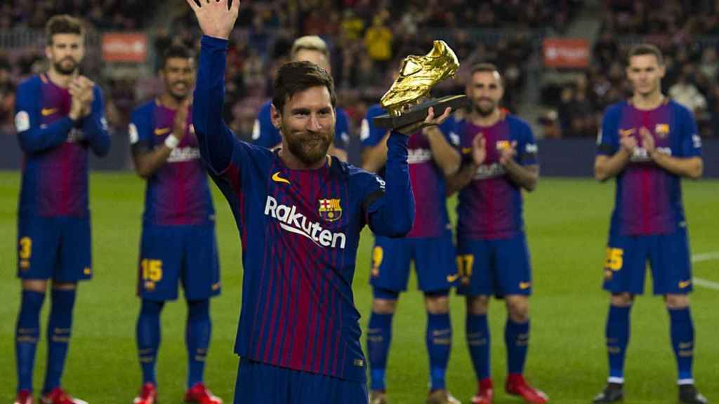 Messi con la Bota de Oro la passada temporada / EFE