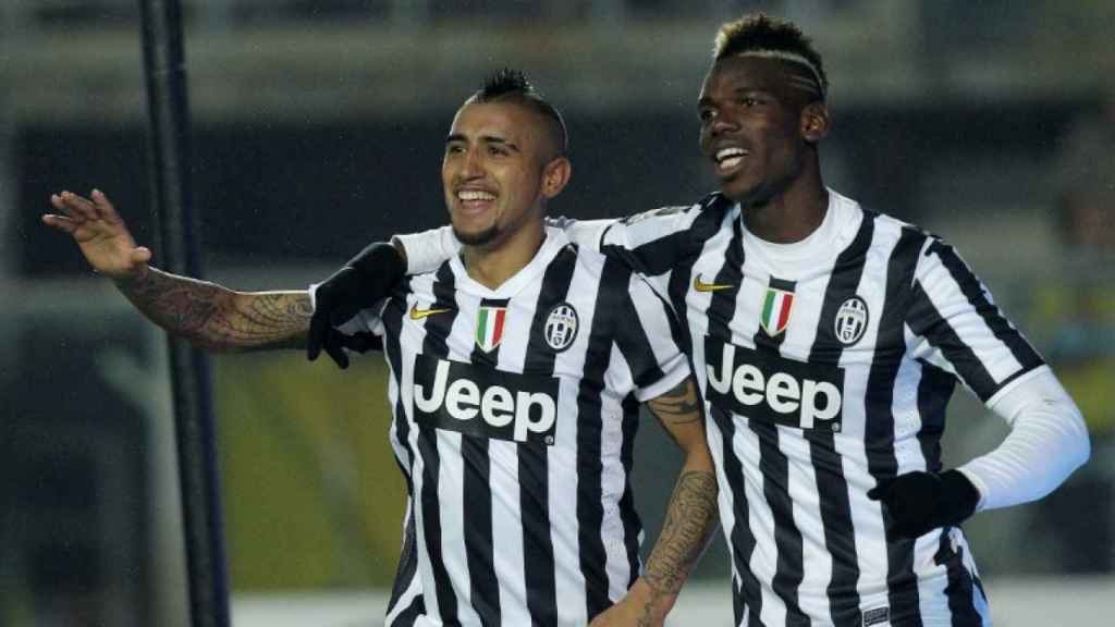 Imagen de archivo de Arturo Vidal y Paul Pogba en la Juventus de Turín