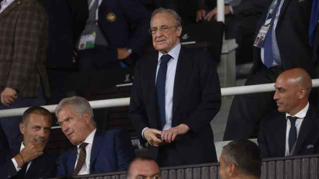 Florentino Pérez, presidente del Real Madrid, durante la Supercopa de Europa / EFE